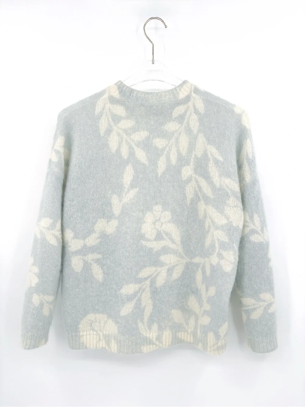 SÉZANE Aurelia Blue Floral Wool Mohair Blend Sweater Jumper S